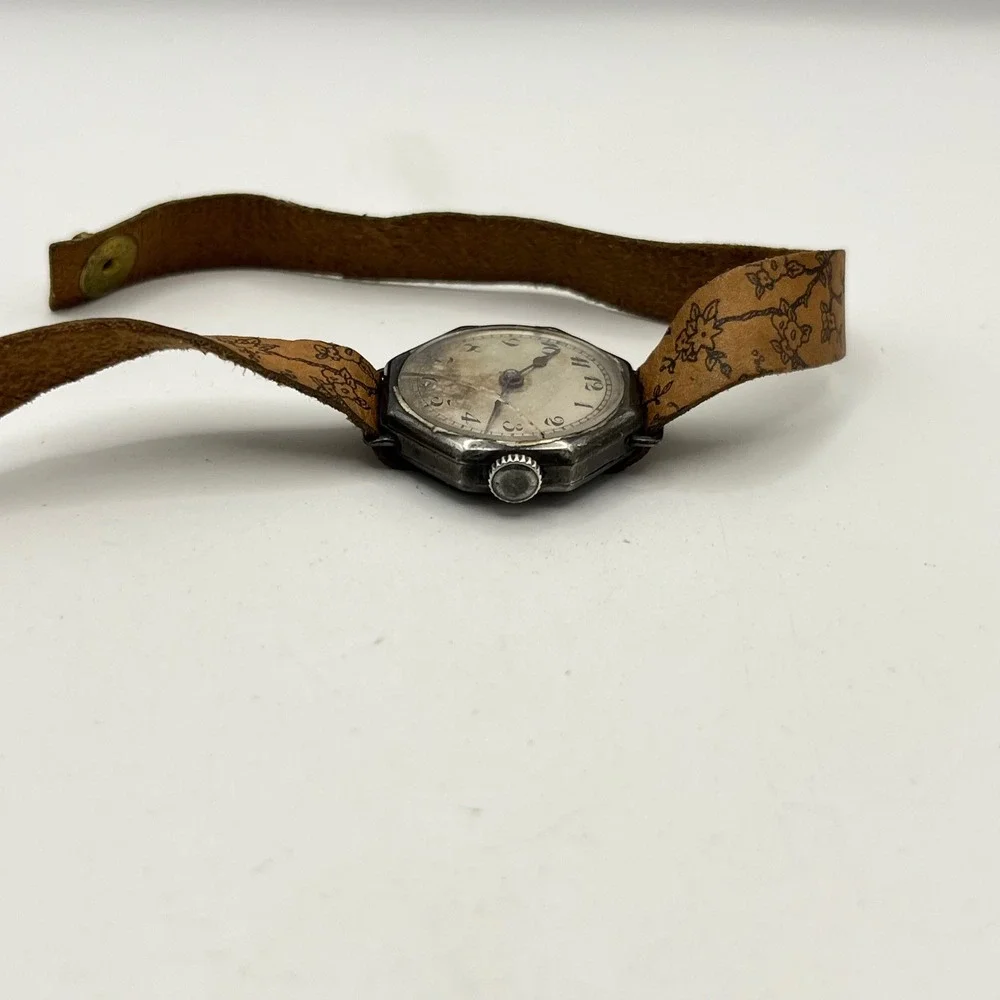 Antique Valant Watch Co 15 Jewel Wadsworth Sterling Octagon Case Parts/Repair